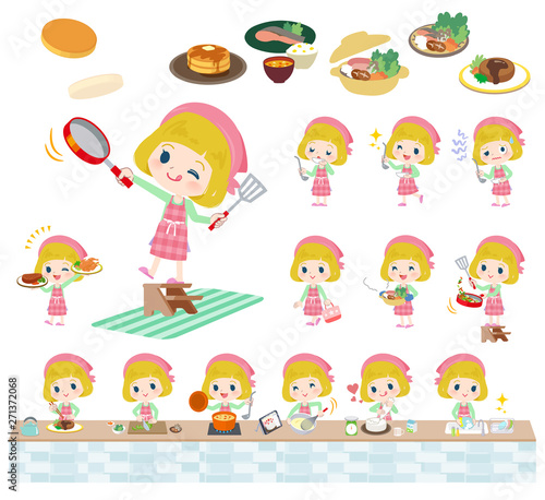 blond hair girl_cooking