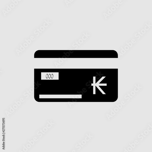 Credit card with a currency sign. Laos currency sign Kip