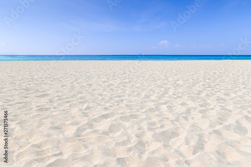 Sea view tropical beach with sunny sky  background in summer