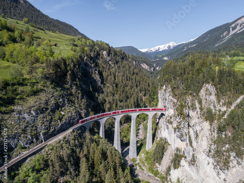 Landwasser viaduct, Rhaetian Railway. Unesco world Heritage in the Swiss Alps. © Simone Polattini