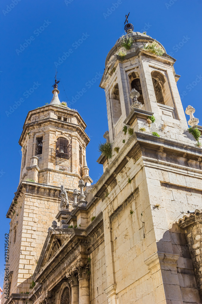 Towers of the historic cathedral in Jaen, Spain