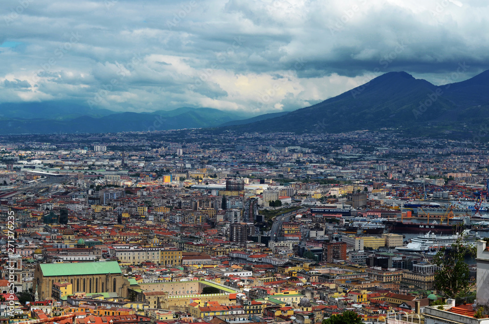 italian landscape with Vesuvio in the background