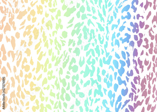 Multi color Leopard skin pattern design. Pastel gradient Leopard print vector background. Wildlife fur skin design illustration for print, web, home decor, fashion, surface, graphic design
