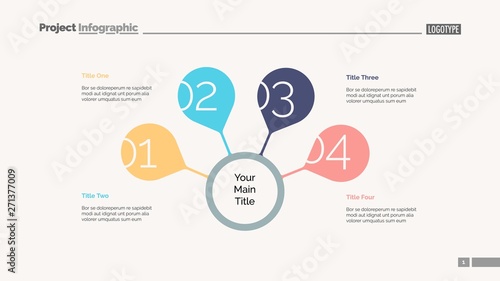 Four steps for success slide template. Business data. Graph, diagram. Creative concept for infographic, presentation, report. Can be used for topics like strategy, training, research