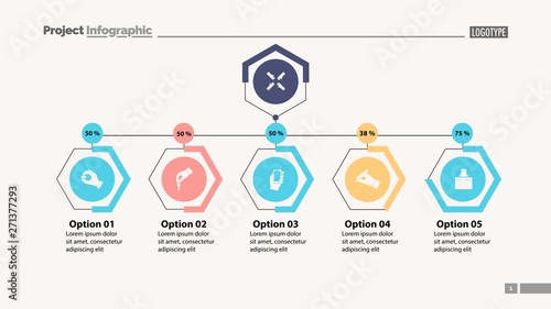 Four options under main point slide template. Business data. Graph, chart, design. Creative concept for infographic, report. Can be used for topics like marketing, workflow, management