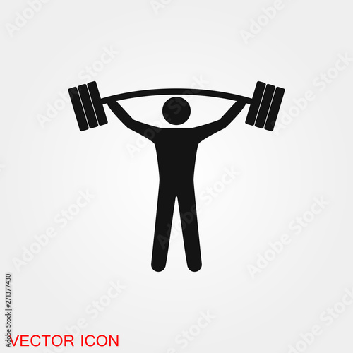 Weightlifter icon vector sign symbol for design