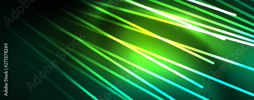 Vector neon light lines concept, abstract background