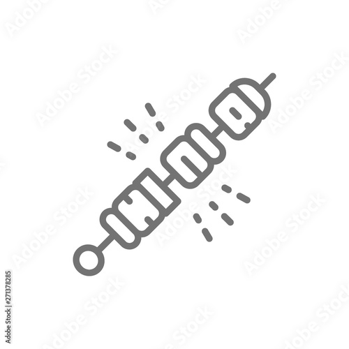 Georgian shish kebab line icon.