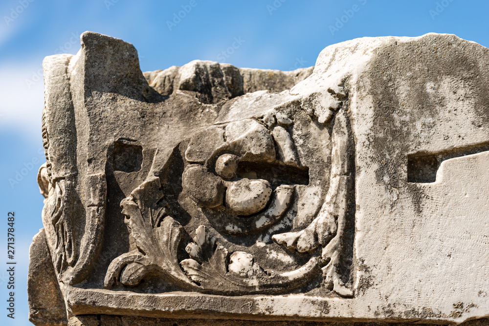 Detail of old Roman ruins - Ostia Antica Rome Italy