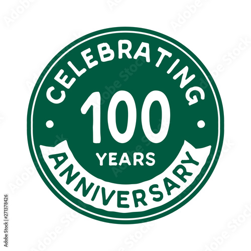 100 years anniversary logo template. Vector and illustration.