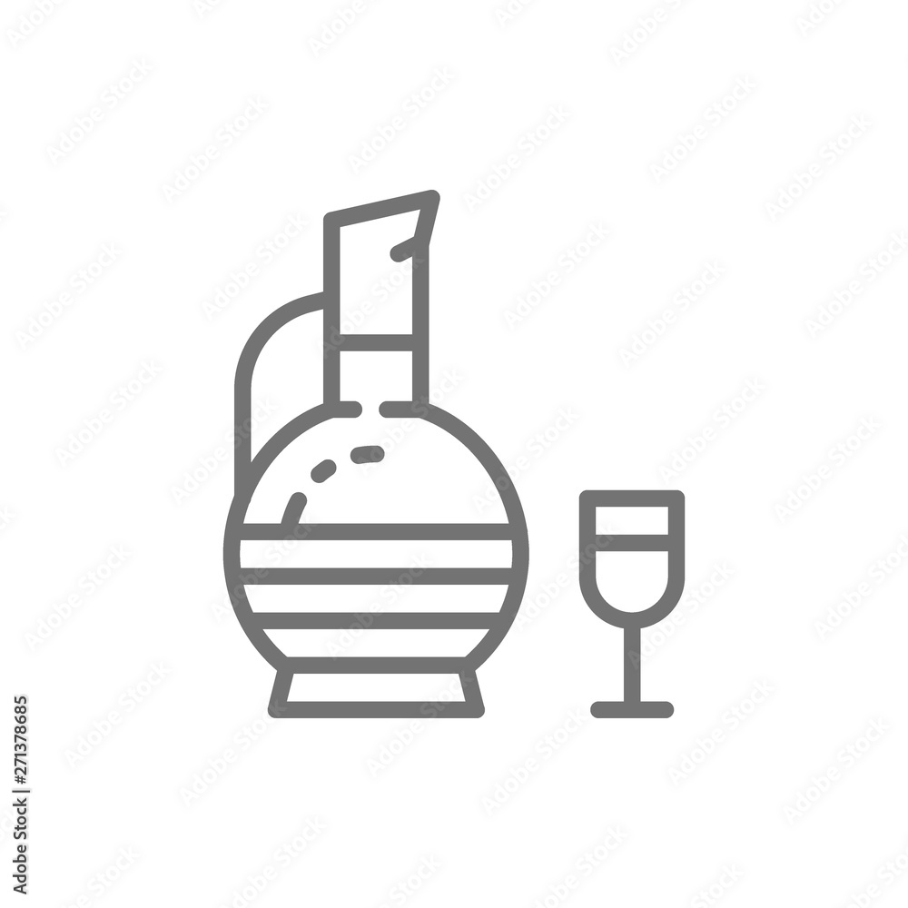 Georgian wine, chacha line icon. Georgian wine, chacha line icon.
