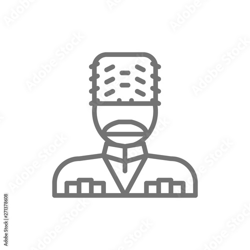 Georgian man in ethnic costume line icon.