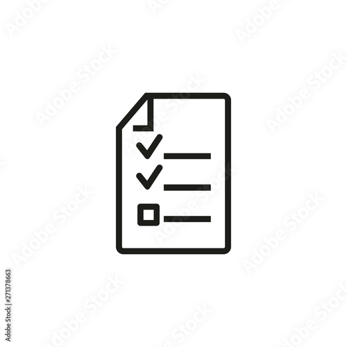 Audit trail line icon. File, document, checkmarks. Information concept. Can be used for topics like data, agenda, inspection