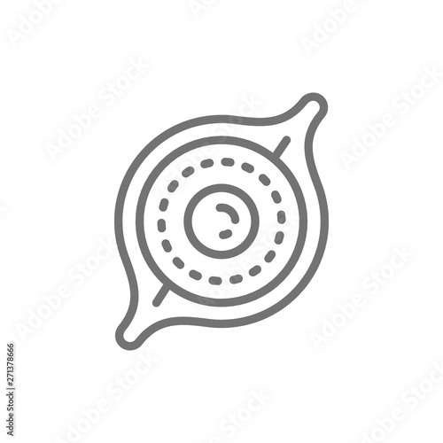 Adjarian khachapuri, Georgian cuisine line icon.