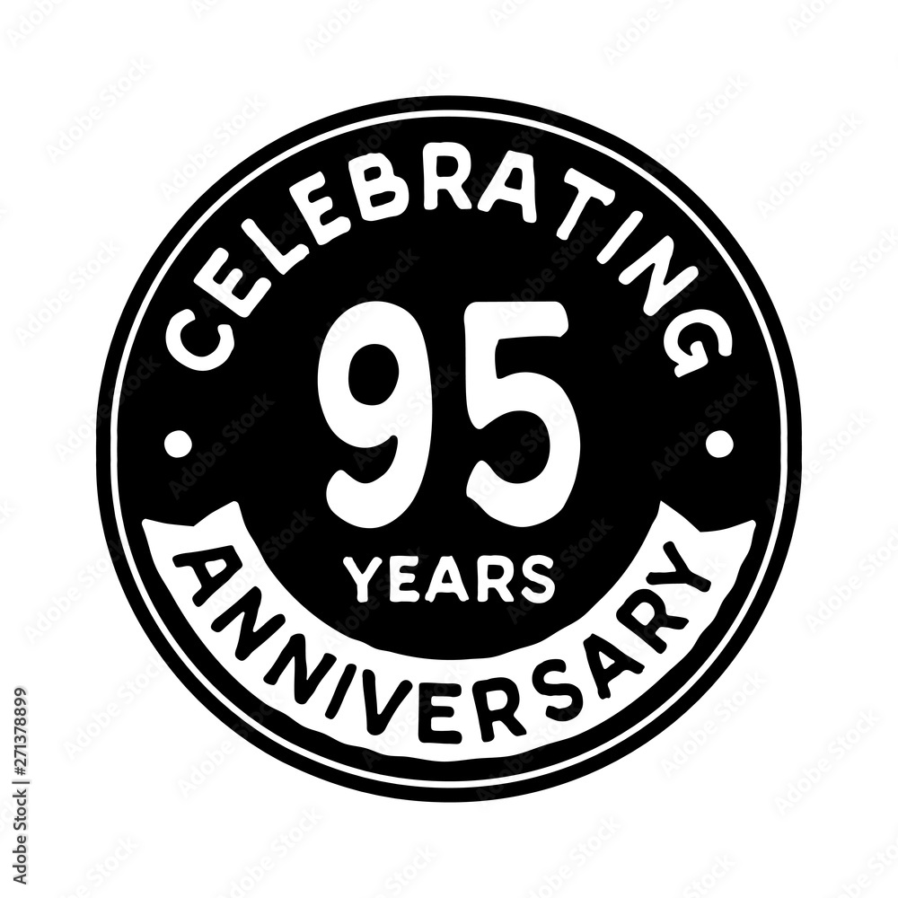 95 years anniversary logo template. Vector and illustration.