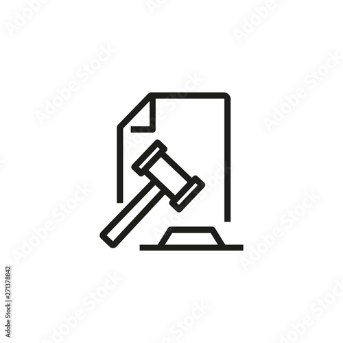 Court file line icon. Document, document, gavel. Decision concept. Can be used for topics like auction, sentence