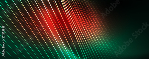 Vector neon light lines concept, abstract background
