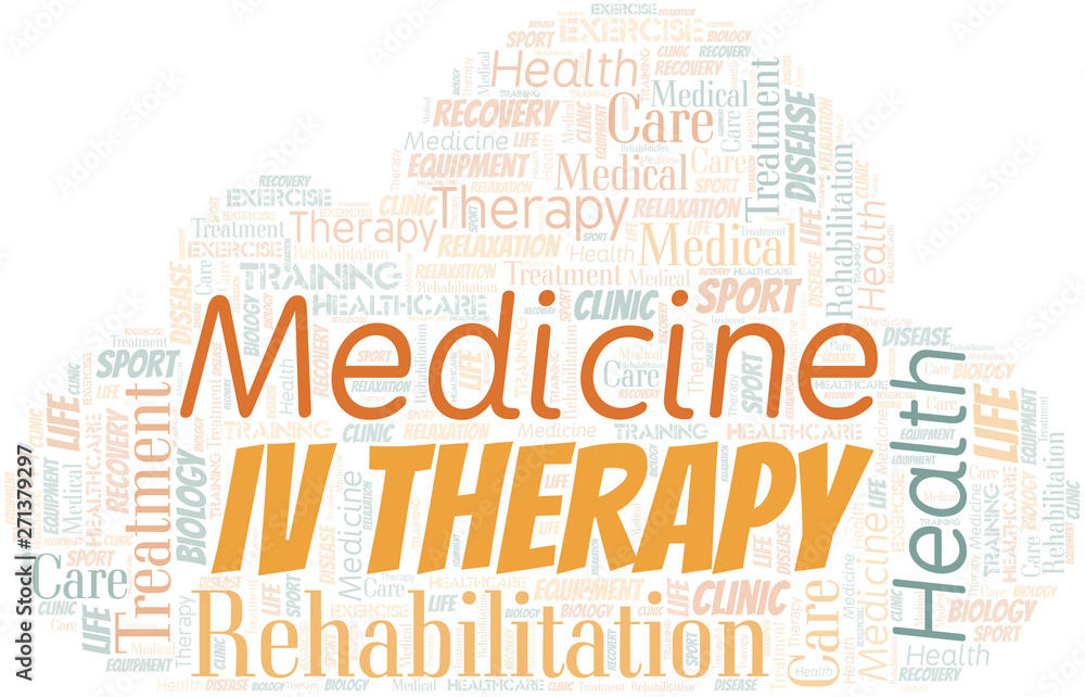 Obraz premium Iv Therapy word cloud. Wordcloud made with text only.