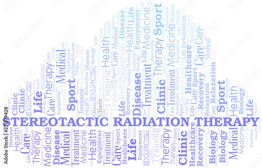 Stereotactic Radiation Therapy word cloud. Wordcloud made with text only.