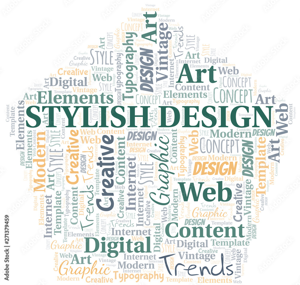 Stylish Design word cloud. Wordcloud made with text only.