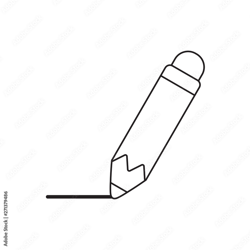 Vector icon concept of pencil drawing line. Vector icon concept of pencil drawing line.