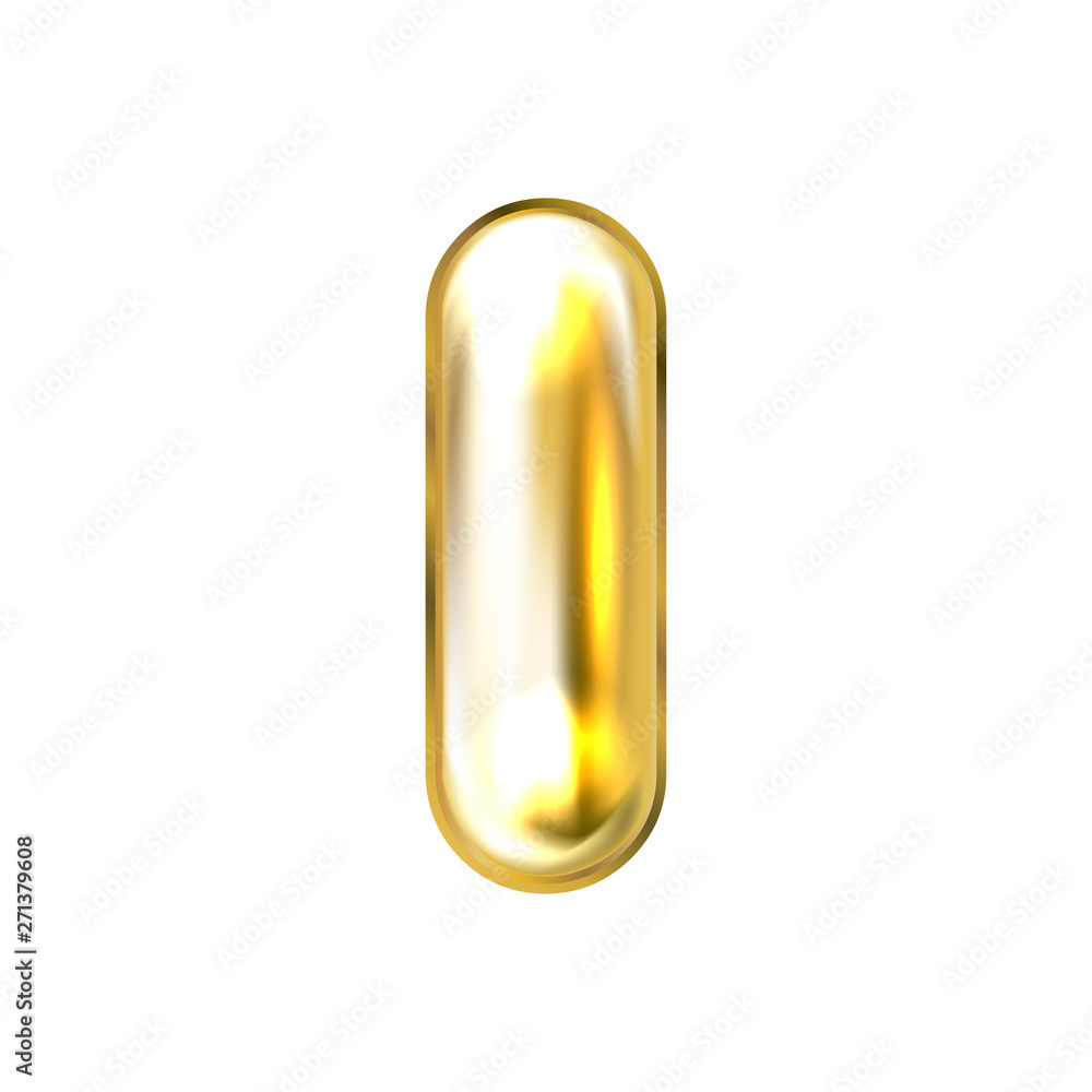 Golden foil balloon, inflated alphabet symbol I Golden foil balloon, inflated alphabet symbol I