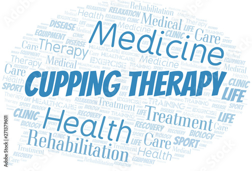 Cupping Therapy word cloud. Wordcloud made with text only.