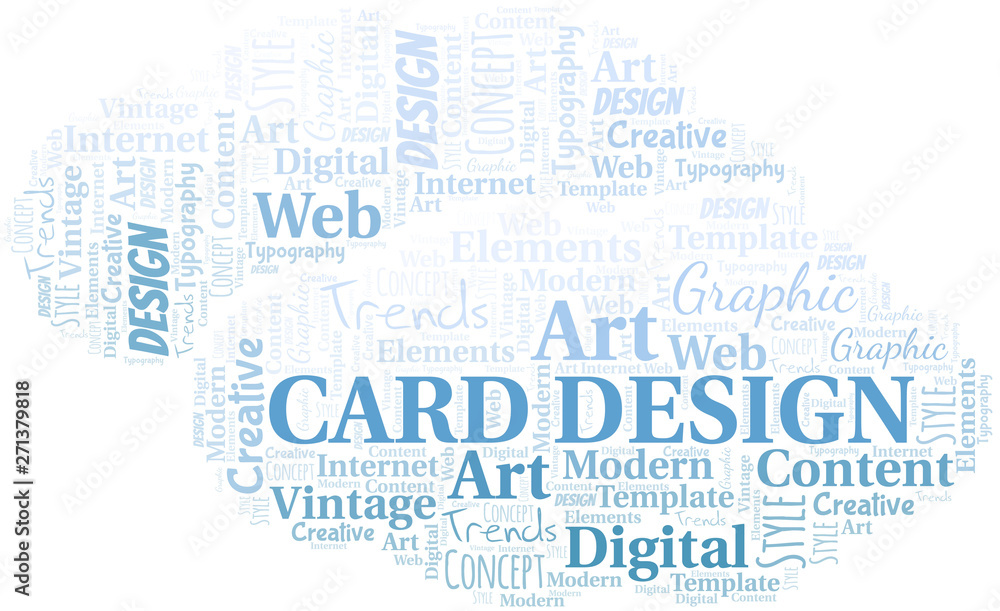 Card Design word cloud. Wordcloud made with text only.