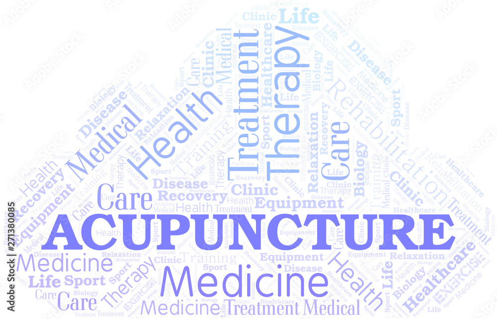 Obraz premium Acupuncture word cloud. Wordcloud made with text only.
