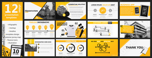Yellow and black presentation templates 