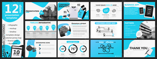 Blue and gray presentation templates