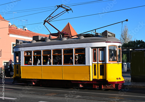 old tram in lisbon portugal