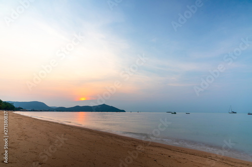 Beautiful Tropical Pattaya Beach Chonburi, Thailand. blue ocean background Summer view Sunshine at Sand and Sea Asia Beach Destinations