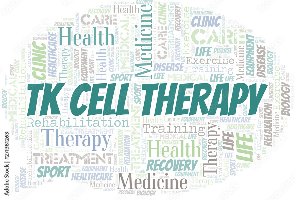 Tk Cell Therapy word cloud. Wordcloud made with text only.