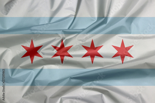Fabric flag of Chicago, the city of Chicago is the most populous city in Illinois.