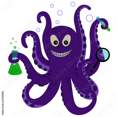 man purpule octopus scientist