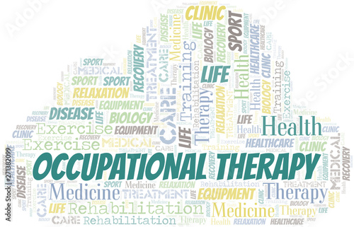 Occupational Therapy word cloud. Wordcloud made with text only.