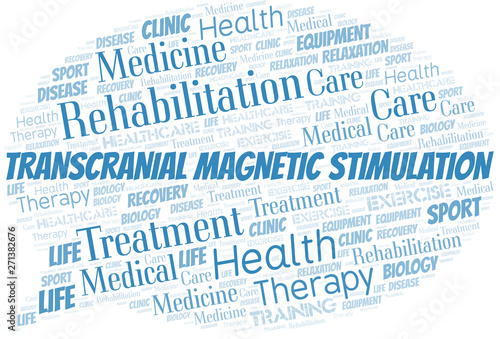 Transcranial Magnetic Stimulation word cloud. Wordcloud made with text only.