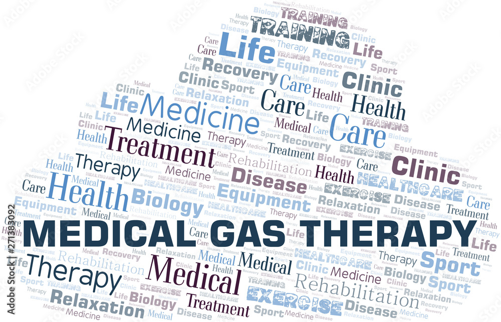 Medical Gas Therapy word cloud. Wordcloud made with text only.