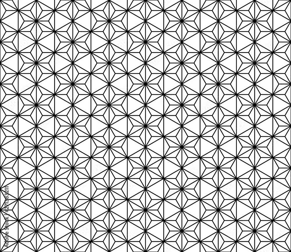 Seamless traditional Japanese geometric ornament .Black and white. Seamless traditional Japanese geometric ornament .Black and white.