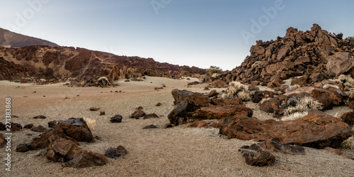 Sand and stones in the volcanic desert