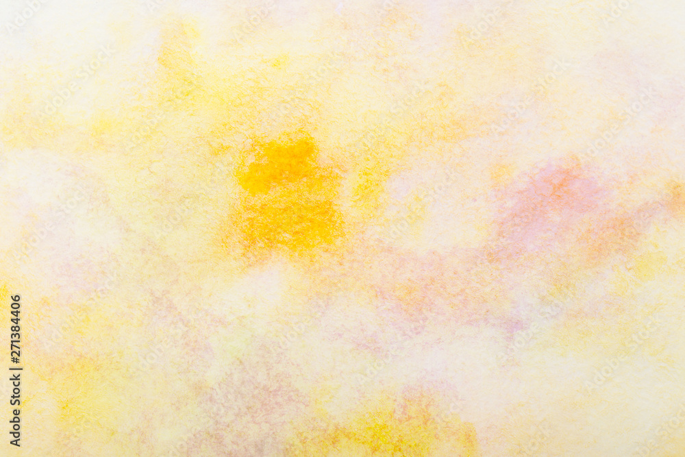yellow watercolor background. by drawing