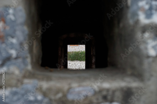 see trough an old window 