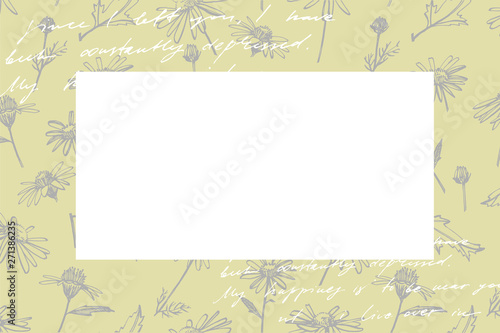 Wallpaper Mural Hand drawn flowers and plants teamplate horizontal cards. Handwritten abstract text wallpaper. Imitation of a abstract vintage lettering. Botany, vintage flowers. Torontodigital.ca