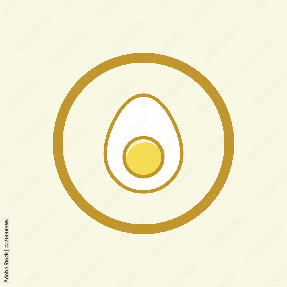 Egg icon. Half egg icon slice. Cooked egg. New trendy style egg icon vector. Cartoon vector. Vector illustration. Egg icon. Half egg icon slice. Cooked egg. New trendy style egg icon vector. Cartoon vector. Vector illustration.