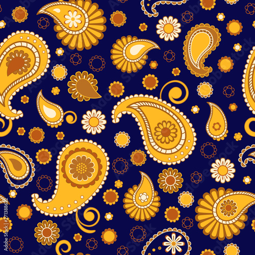 Golden on dark blue traditi...