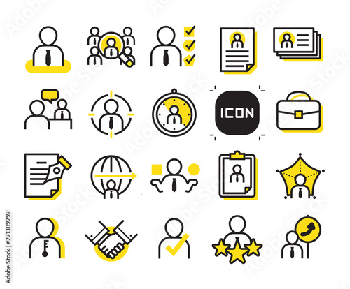 Icon design for head hunting.Vector icon design set.