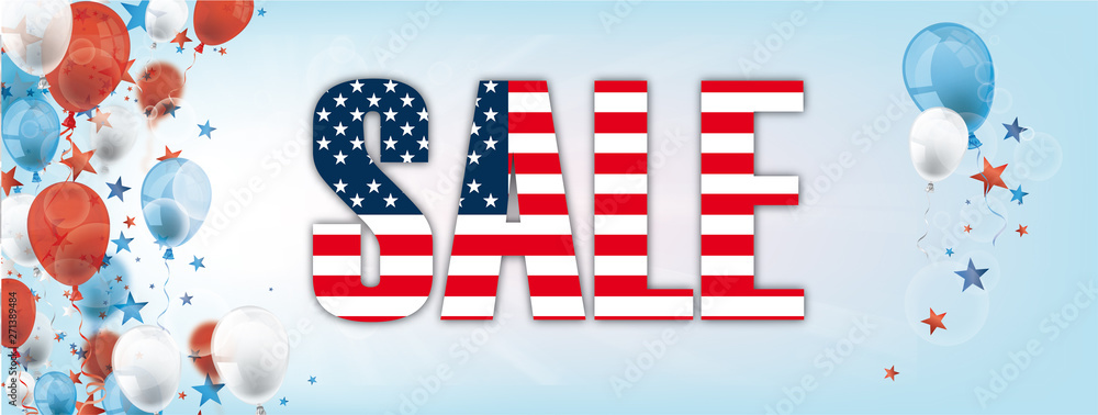 Obraz premium Sale Stars Balloons Sunbeam Header