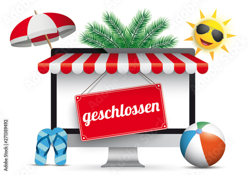 PC Monitor Marquee Palms Sun Flip-Flops Geschlossen