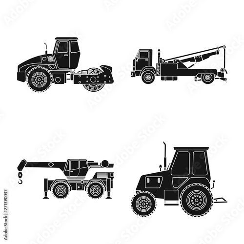 Vector illustration of build and construction icon. Collection of build and machinery vector icon for stock.